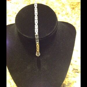 Square Byzantine Sterling Silver 7" Bracelet